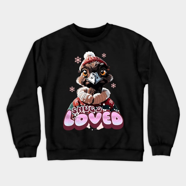 Christmas Emus Wearing Xmas Sweater a Snug Loved Funny Emus Crewneck Sweatshirt by alcoshirts